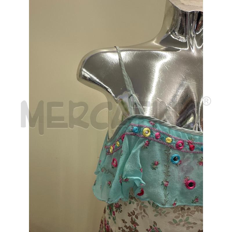 BLUSA DONNA BLUMARINE CON CANOTTA SETA CELESTE FIORI FUXIA | Mercatino dell'Usato Molfetta 4