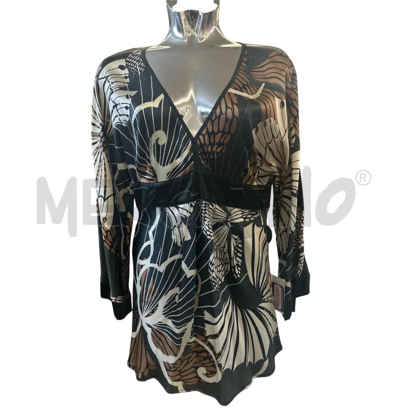 BLUSA DONNA LOOPS SETA FANTASIA PANNA VERDONE MARRONE | Mercatino dell'Usato Molfetta 1