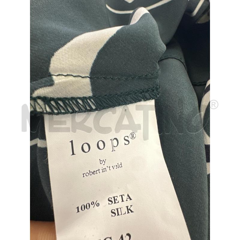 BLUSA DONNA LOOPS SETA FANTASIA PANNA VERDONE MARRONE | Mercatino dell'Usato Molfetta 4