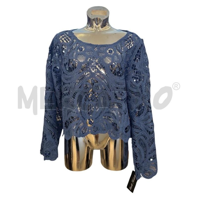 BLUSA DONNA TWIN FANTASY BLUETTE PAILETTE TRAFORATO | Mercatino dell'Usato Molfetta 1