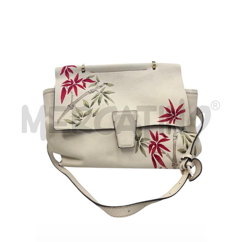 BORSA DONNA GIANNI CHIARINI BIANCO FIORI ROSSI | Mercatino dell'Usato Molfetta 1
