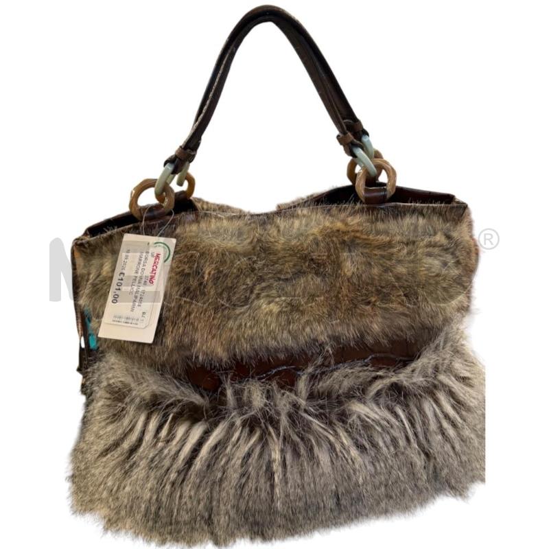 BORSA DONNA MALIPARMI MARRONE PELLICCIA | Mercatino dell'Usato Molfetta 2