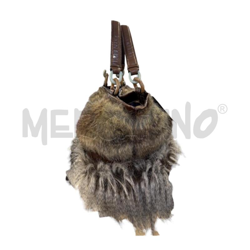 BORSA DONNA MALIPARMI MARRONE PELLICCIA | Mercatino dell'Usato Molfetta 4