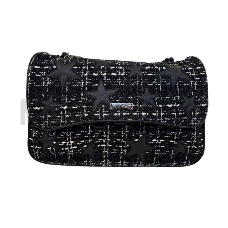 BORSA DONNA MIA BAG TWEED NERO E BIANCO STELLE | Mercatino dell'Usato Molfetta 1