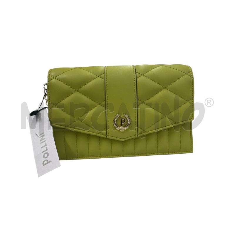 BORSA DONNA POLLINI VERDE PROFILO NERO | Mercatino dell'Usato Molfetta 1