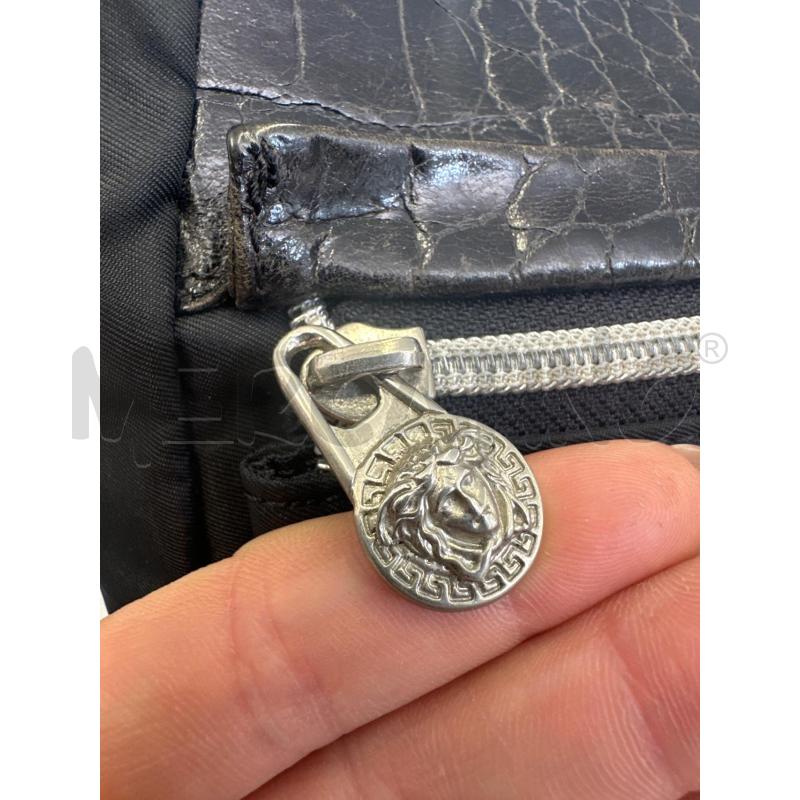 BORSA GIANNI VERSACE NERO TESSUTO E PARTI IN PELLE | Mercatino dell'Usato Molfetta 3