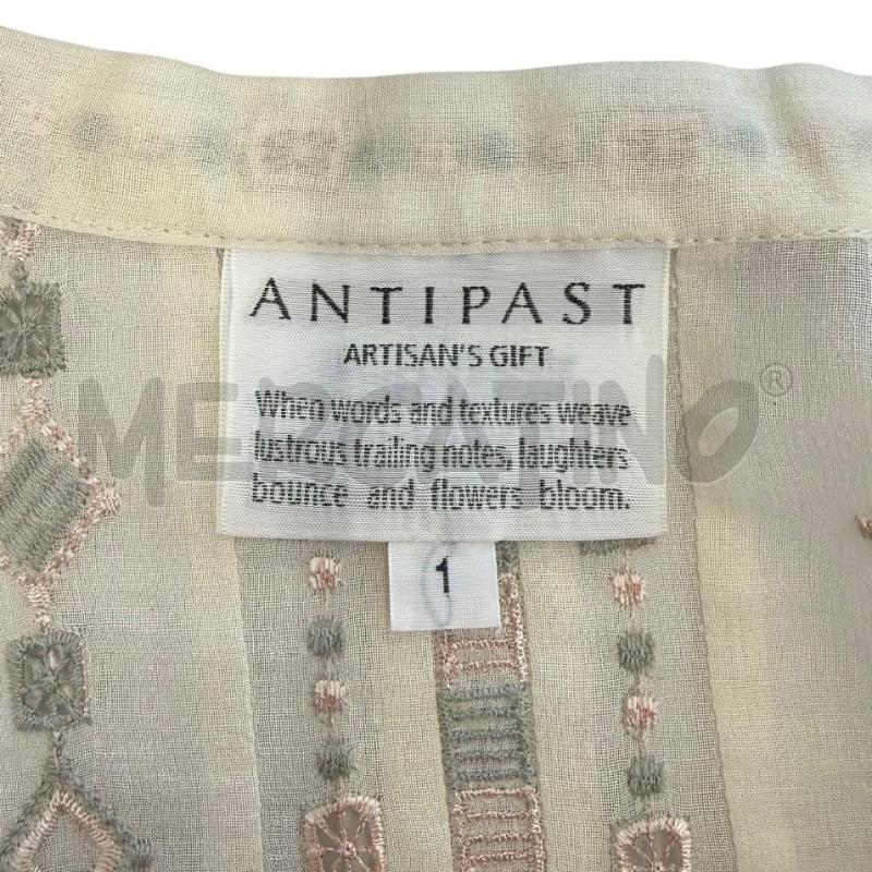 CAMICIA DONNA ANTIPASTA PANNA RICAMO VERDE SALVIA E ROSA | Mercatino dell'Usato Molfetta 4