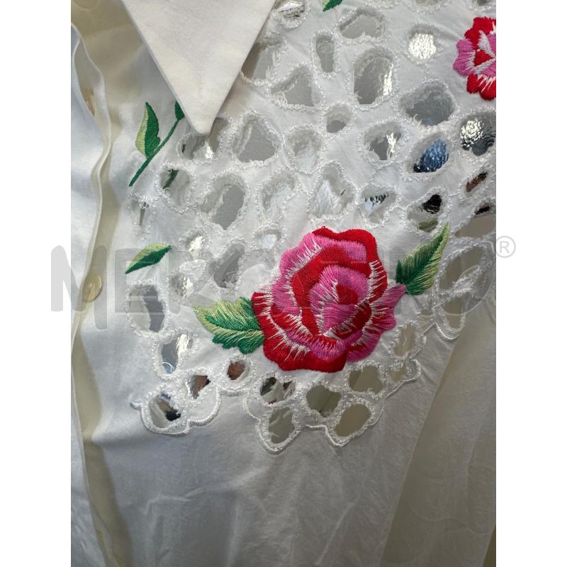 CAMICIA DONNA BLUMARINE BIANCO ROSE ROSSE | Mercatino dell'Usato Molfetta 2