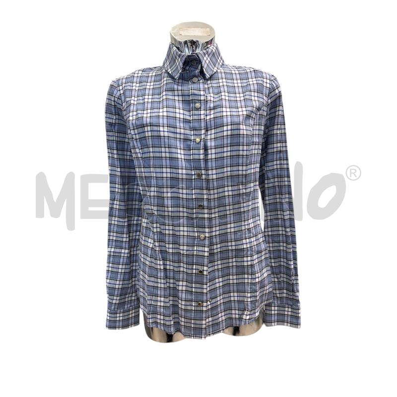 CAMICIA DONNA ELISABETTA FRANCHI QUADRI CELESTE BIANCO | Mercatino dell'Usato Molfetta 1