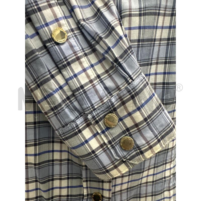 CAMICIA DONNA ELISABETTA FRANCHI QUADRI CELESTE BIANCO | Mercatino dell'Usato Molfetta 3