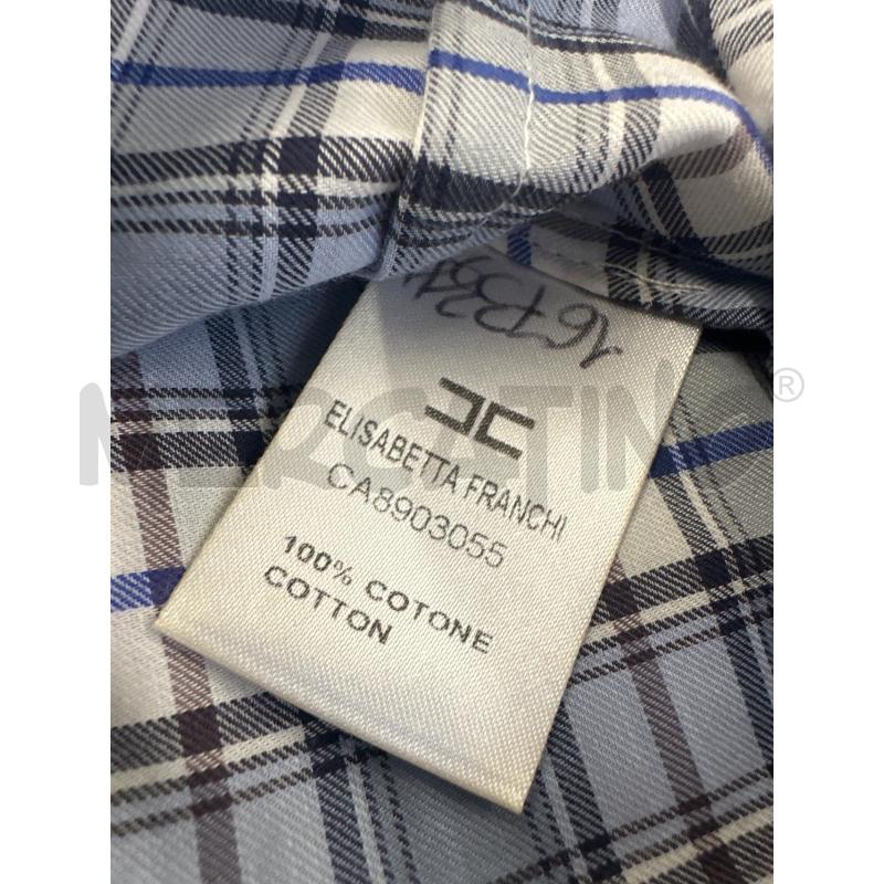 CAMICIA DONNA ELISABETTA FRANCHI QUADRI CELESTE BIANCO | Mercatino dell'Usato Molfetta 5