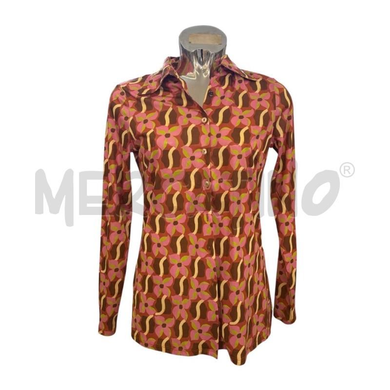 CAMICIA DONNA MALIPARMI ARANCIO FIORI ROSA VERDE | Mercatino dell'Usato Molfetta 1