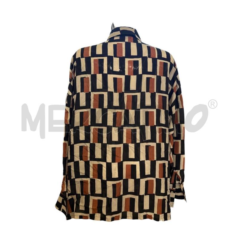 CAMICIA DONNA MALIPARMI FANTASIA NERO PANNA MARRONE  | Mercatino dell'Usato Molfetta 2