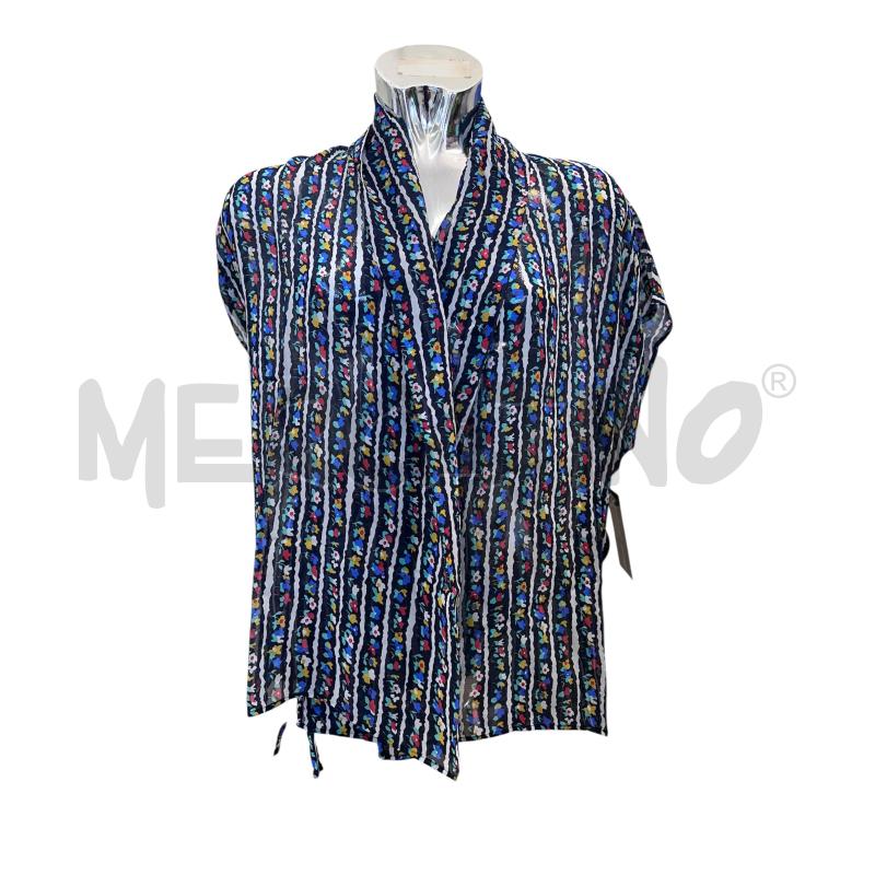 CAMICIA DONNA MAX MARA NERO FIORI ROSSO CELESTE GIALLO | Mercatino dell'Usato Molfetta 1