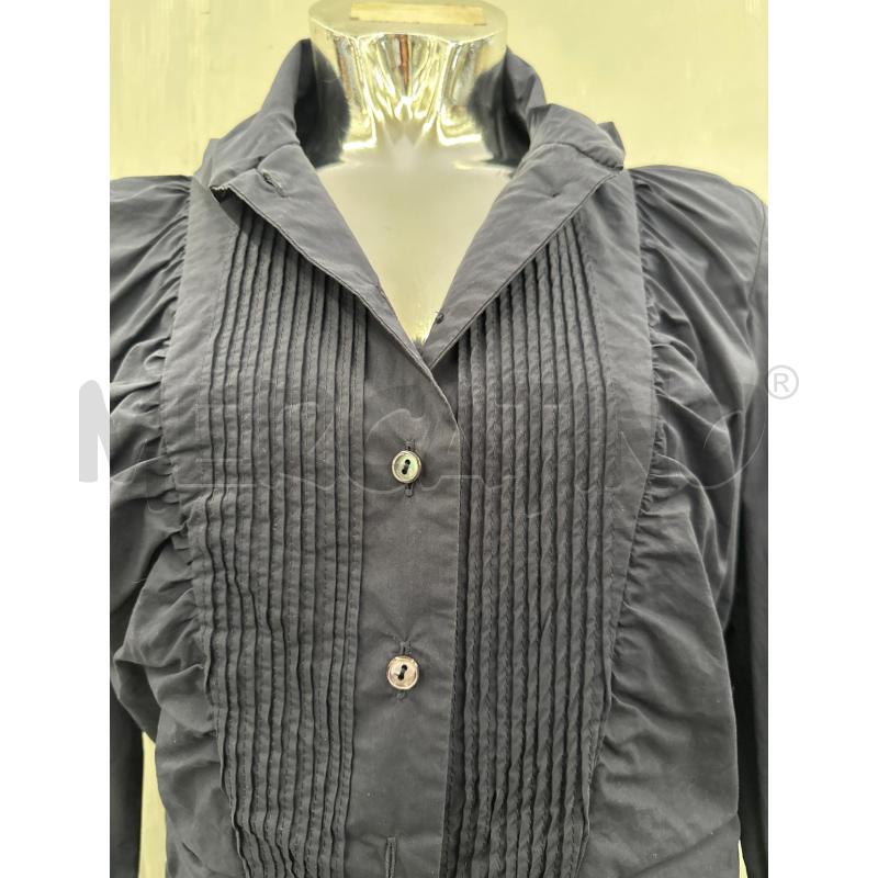 CAMICIA DONNA MOLLONI BLU PLISSE COLLO PIEGHE | Mercatino dell'Usato Molfetta 2