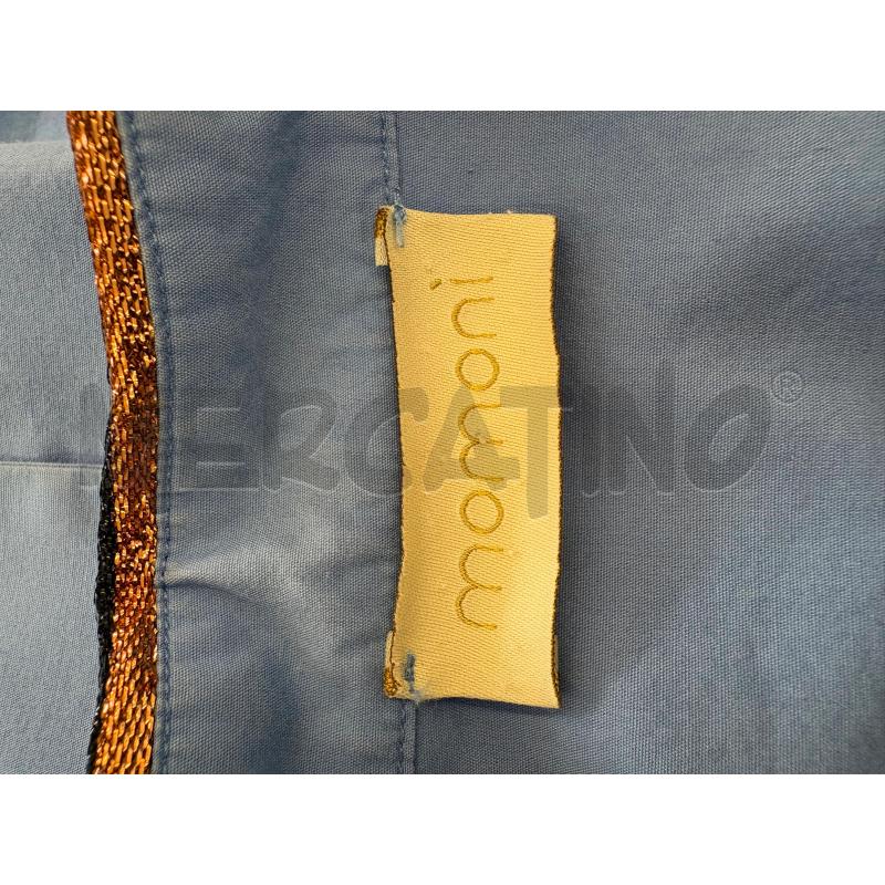 CAMICIA DONNA MOMONI CELESTE COLLO LAMINATO | Mercatino dell'Usato Molfetta 3