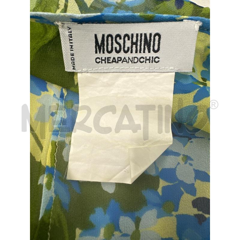 CAMICIA DONNA MOSCHINO CHEAPANDCHIC FONDO GIALLO FIORI CELESTE VERDE | Mercatino dell'Usato Molfetta 3