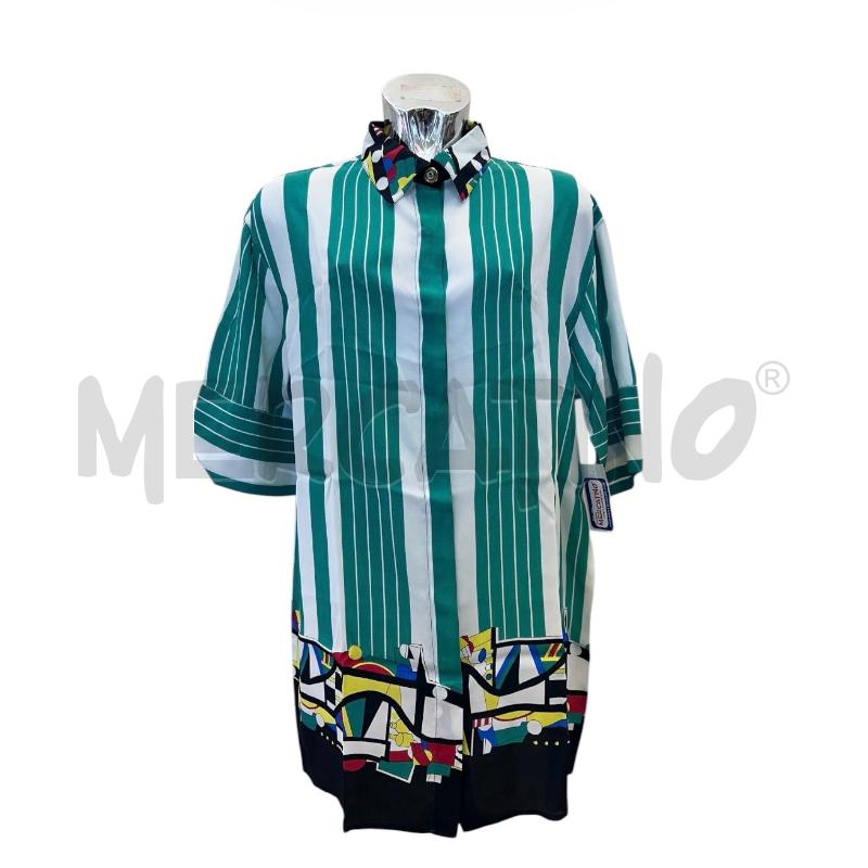 CAMICIA DONNA SPAZIO FASCE BIANCO VERDE PROFILO FANTASIA | Mercatino dell'Usato Molfetta 1
