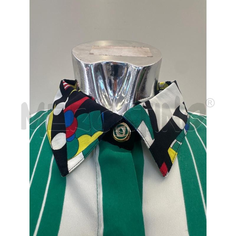 CAMICIA DONNA SPAZIO FASCE BIANCO VERDE PROFILO FANTASIA | Mercatino dell'Usato Molfetta 2