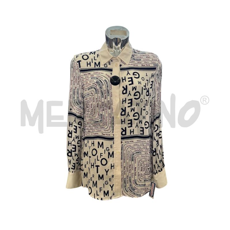 CAMICIA DONNA TOMMY HIFIGER SCRITTE BLU ROSSO | Mercatino dell'Usato Molfetta 1
