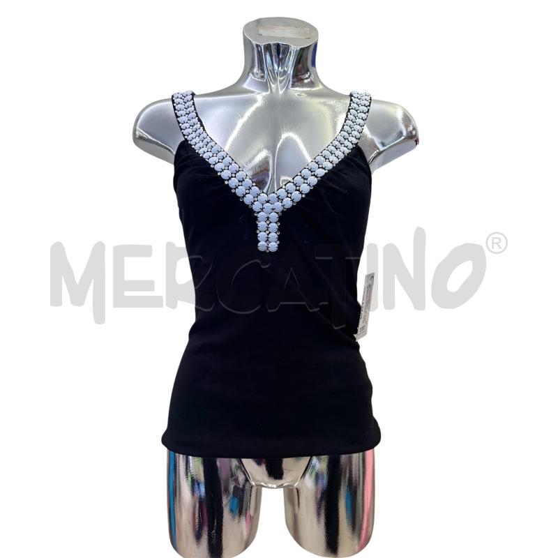 CANOTTA DONNA BLUGIRL BLUMARINE NERO PIETRE BIANCO | Mercatino dell'Usato Molfetta 1