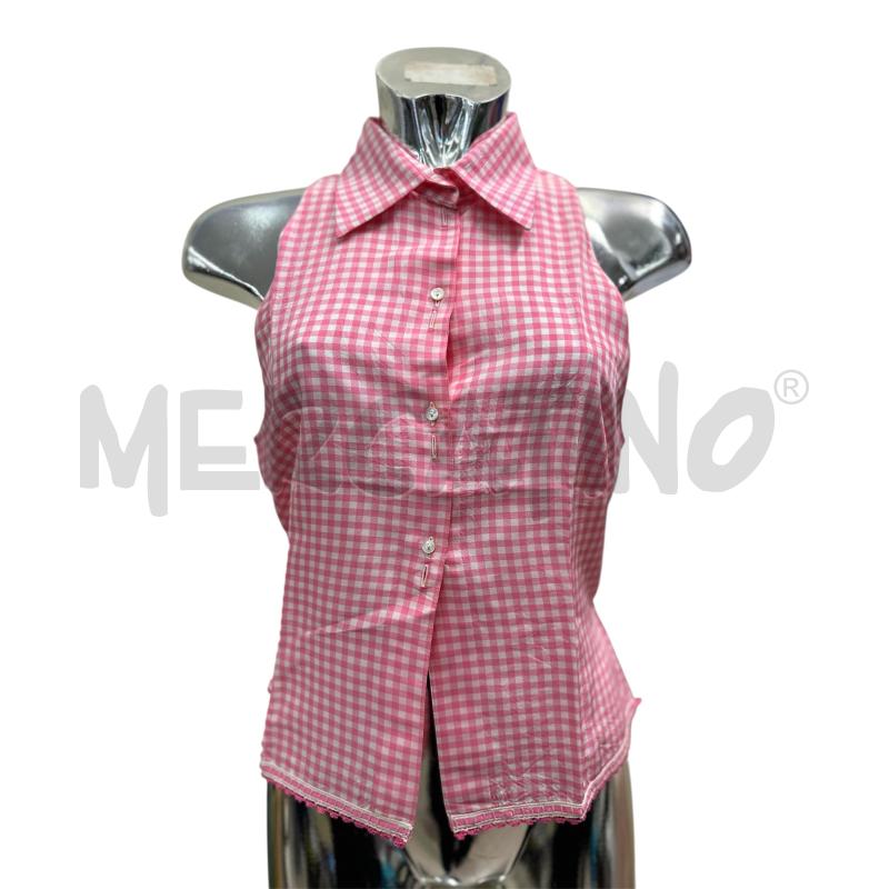 CANOTTA DONNA BLUGIRL QUADRETTI ROSA BIANCO | Mercatino dell'Usato Molfetta 1