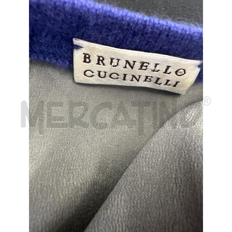 CANOTTA DONNA BRUNELLO CUCINELLI SETA GRIGIO PROFILO BLU | Mercatino dell'Usato Molfetta 4