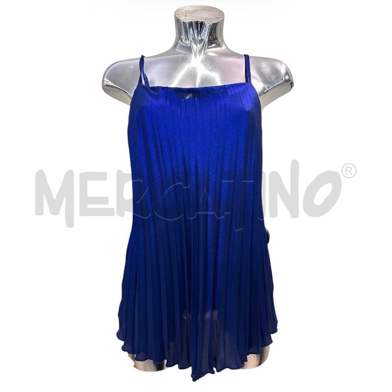 CANOTTA DONNA KAOS BLU ELETTRICO LAMINATO PLISSE | Mercatino dell'Usato Molfetta 1
