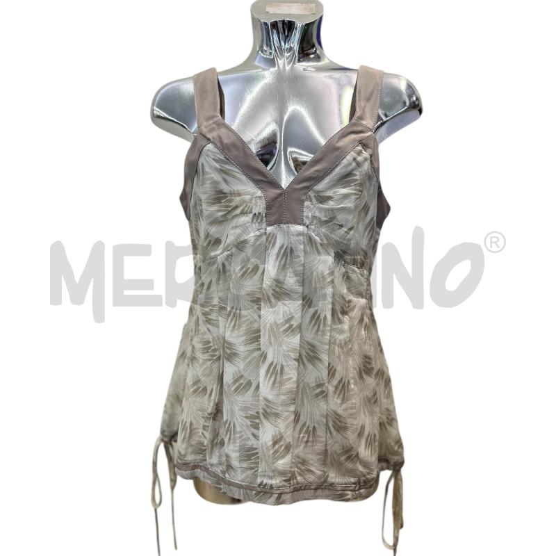 CANOTTA DONNA LOOPS BIANCO BEIGE SETA | Mercatino dell'Usato Molfetta 1