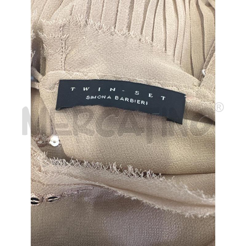 CANOTTA DONNA TWINSET BEIGE FIORI RICAMO  | Mercatino dell'Usato Molfetta 4