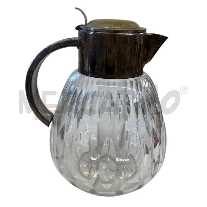 CARAFFA CRISTALLO MOLATA COLLO ARG DRGM D'EPOCA  | Mercatino dell'Usato Molfetta 1