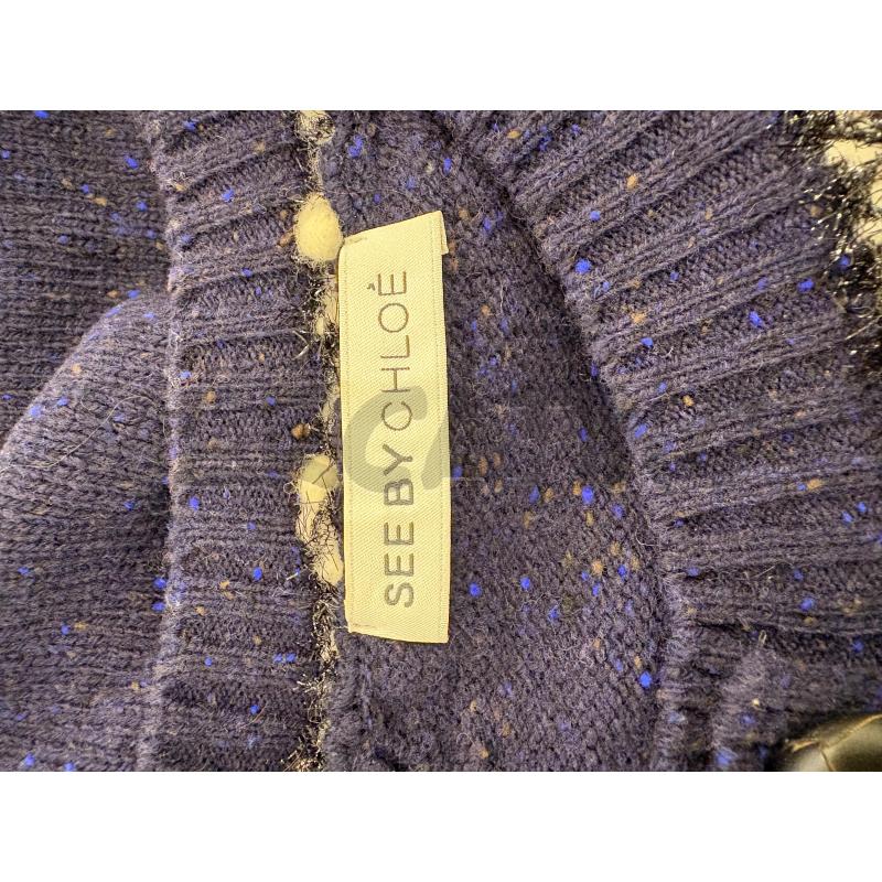 CARDIGAN DONNA SEE BY CHLOE BLU PROFILO BIANCO NERO | Mercatino dell'Usato Molfetta 3