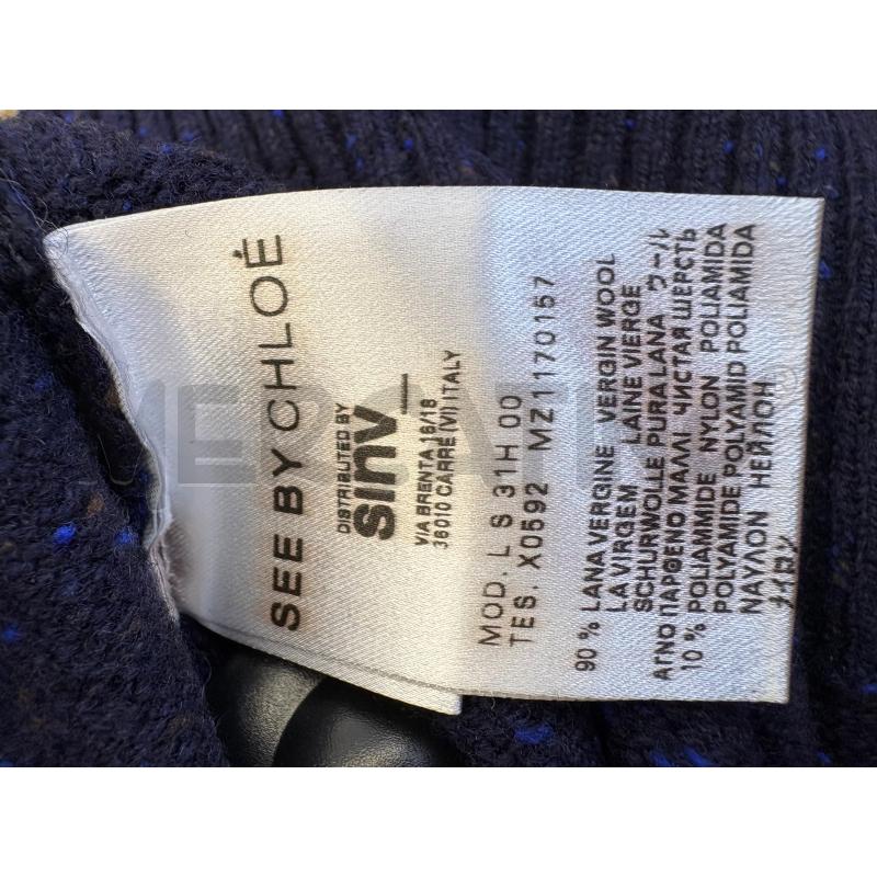CARDIGAN DONNA SEE BY CHLOE BLU PROFILO BIANCO NERO | Mercatino dell'Usato Molfetta 4