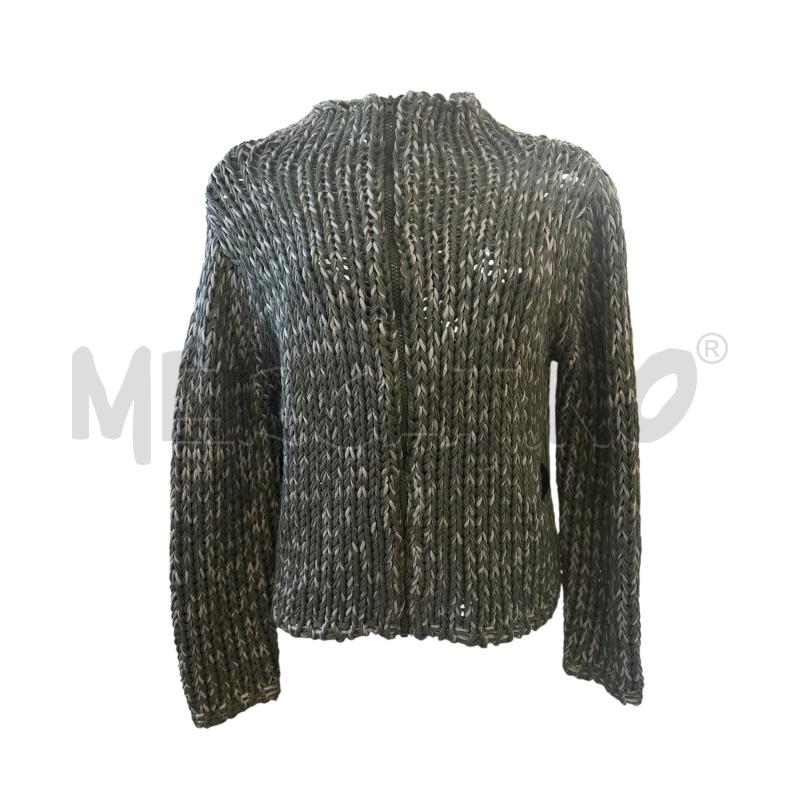 CARDIGAN DONNA SPORTMAX VERDE E BIANCO MELANGE CROP | Mercatino dell'Usato Molfetta 1