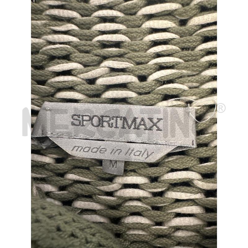 CARDIGAN DONNA SPORTMAX VERDE E BIANCO MELANGE CROP | Mercatino dell'Usato Molfetta 3
