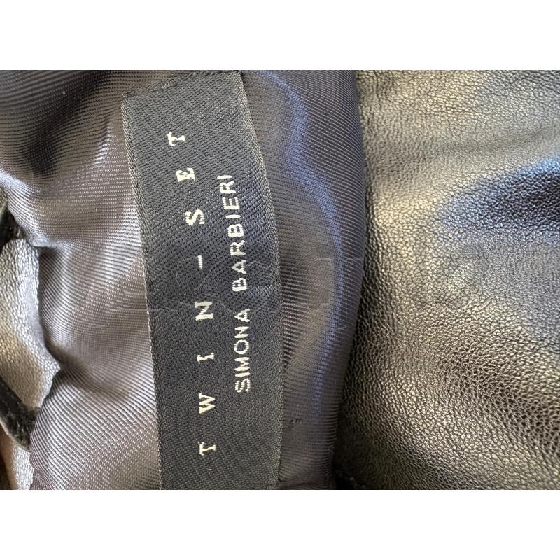 CHIODO ABBIGLIAMENTO TWINSET PELLE NERO | Mercatino dell'Usato Molfetta 3