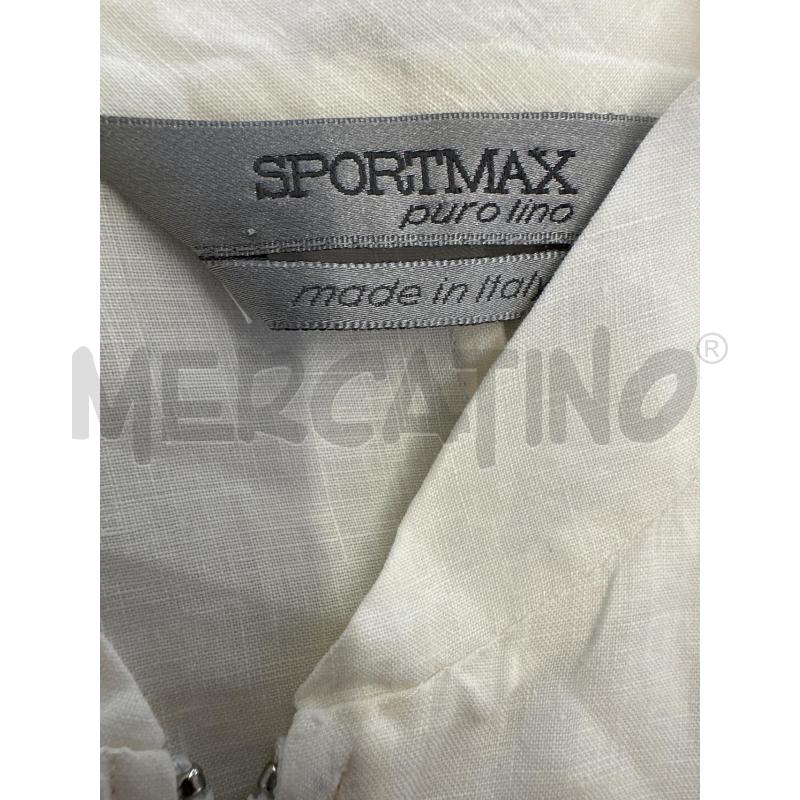 COMPLETO DONNA SPORTMAX LINO ECRU CAMICIA ZIP E PANTALONE | Mercatino dell'Usato Molfetta 4