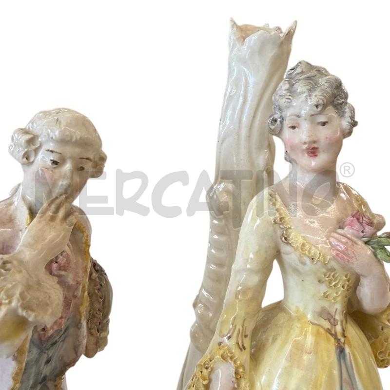COPPIA DAMA E CAVALIERE  PORTA CANDELA CERAMICA  | Mercatino dell'Usato Molfetta 4