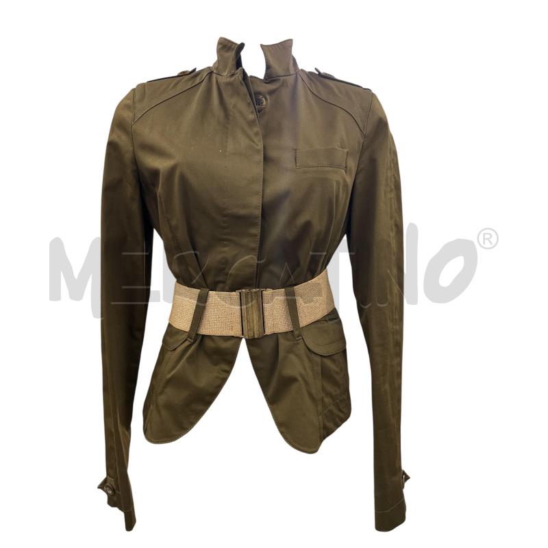 GIACCA DONNA ATOS LOMBARDINI MARRONE CINTURA BEIGE | Mercatino dell'Usato Molfetta 1