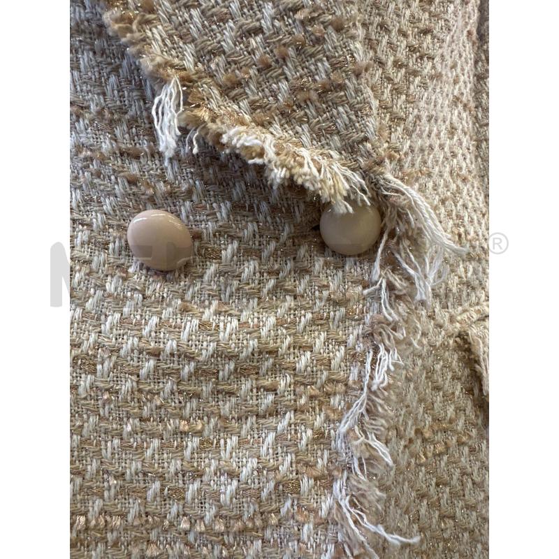 GIACCA DONNA CRISTINA GAVIOLI PANNA BEIGE E LAMINATO | Mercatino dell'Usato Molfetta 2