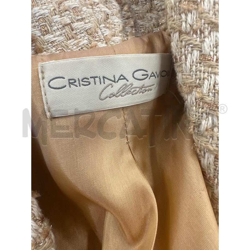 GIACCA DONNA CRISTINA GAVIOLI PANNA BEIGE E LAMINATO | Mercatino dell'Usato Molfetta 3