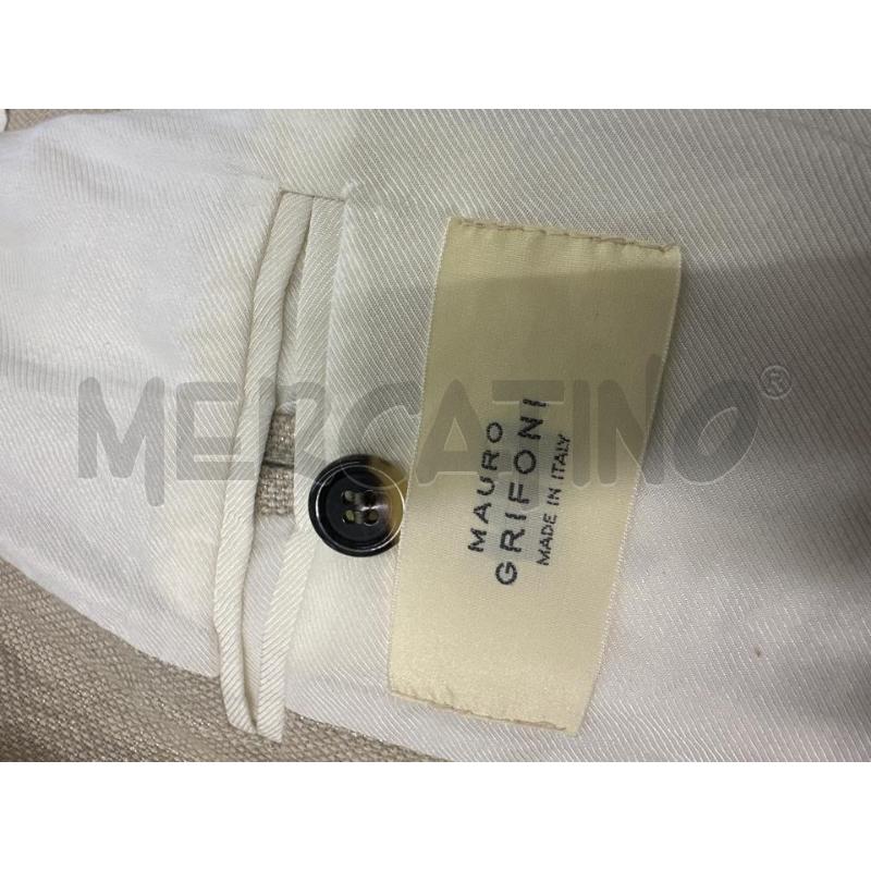 GIACCA DONNA MAURO GRIFONI BEIGE NATURALE LAMINATO MISTO LINO | Mercatino dell'Usato Molfetta 3