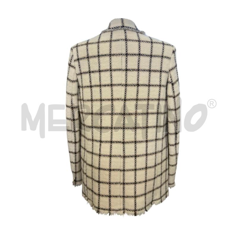 GIACCA DONNA PINKO TWEED QUADRI BIANCO NERO BEIGE DOPPIOPETTO | Mercatino dell'Usato Molfetta 2