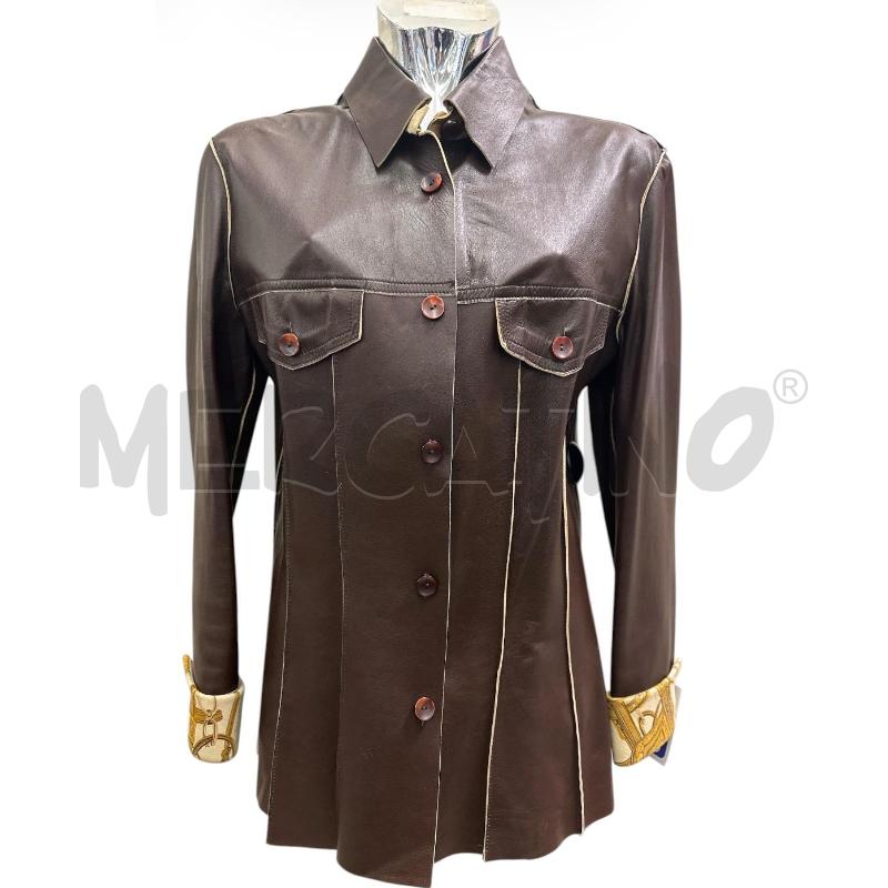 GIACCA PELLE DONNA GUYFULOP MARRONE DUBLE FANTASIA GIALLO | Mercatino dell'Usato Molfetta 1