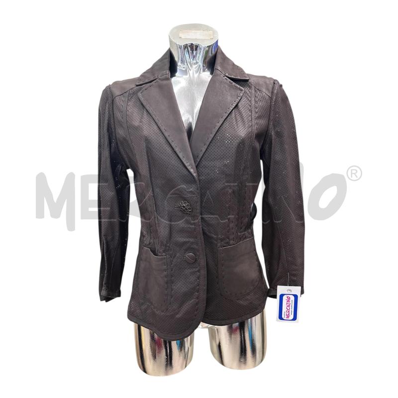 GIACCA PELLE DONNA VIOLA G MARRONE TRAFORATO | Mercatino dell'Usato Molfetta 1