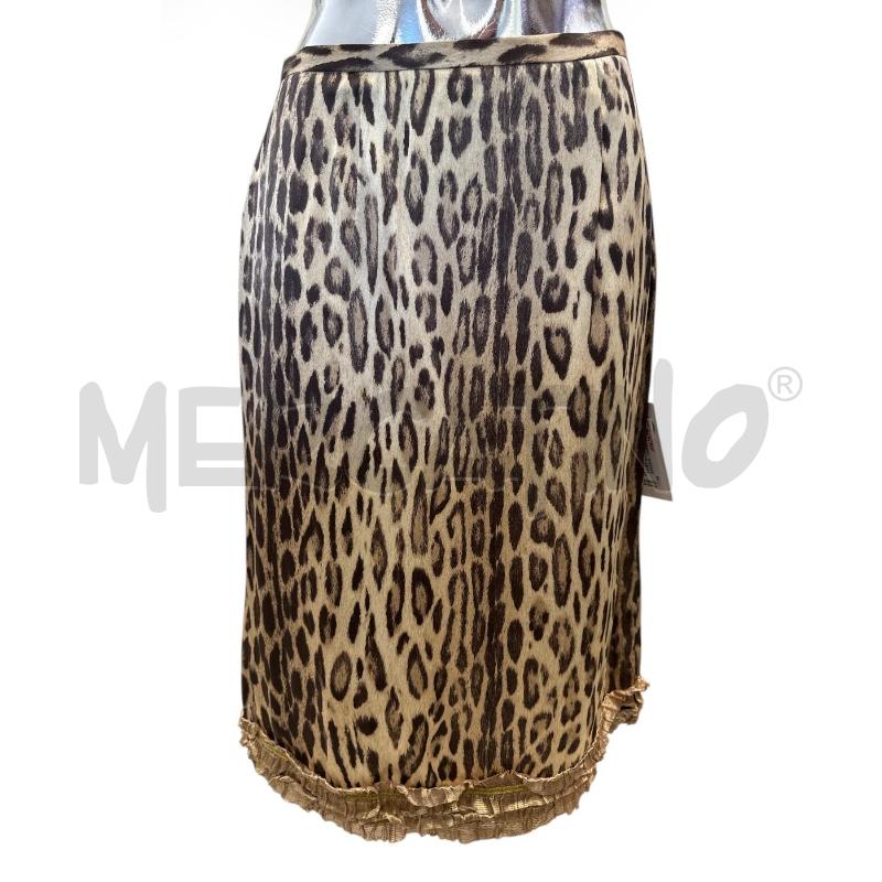 GONNA BLUMARINE SETA MACULATA BEIGE MARRONE | Mercatino dell'Usato Molfetta 1
