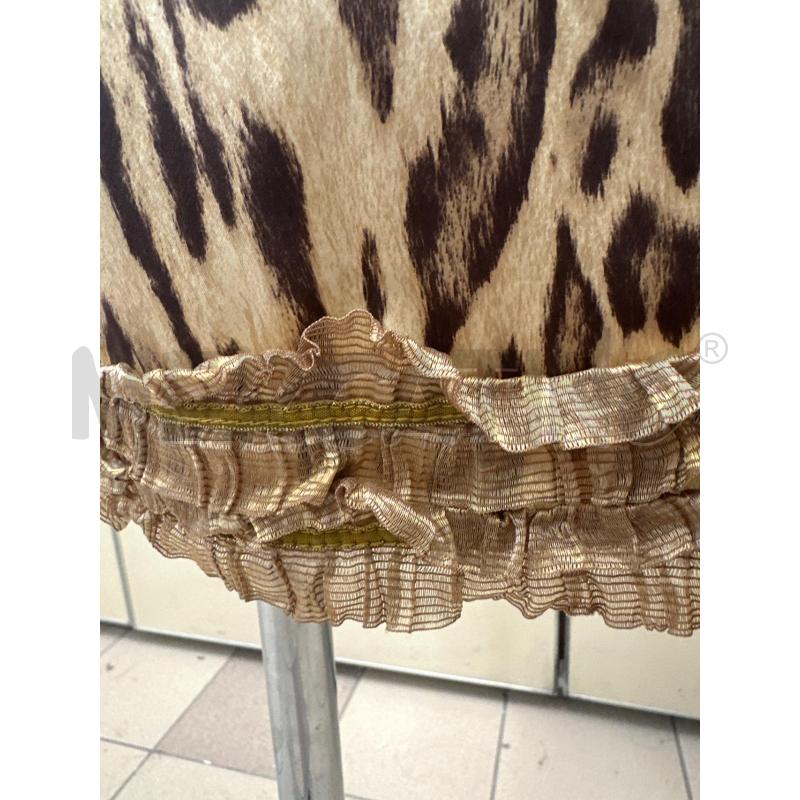 GONNA BLUMARINE SETA MACULATA BEIGE MARRONE | Mercatino dell'Usato Molfetta 2