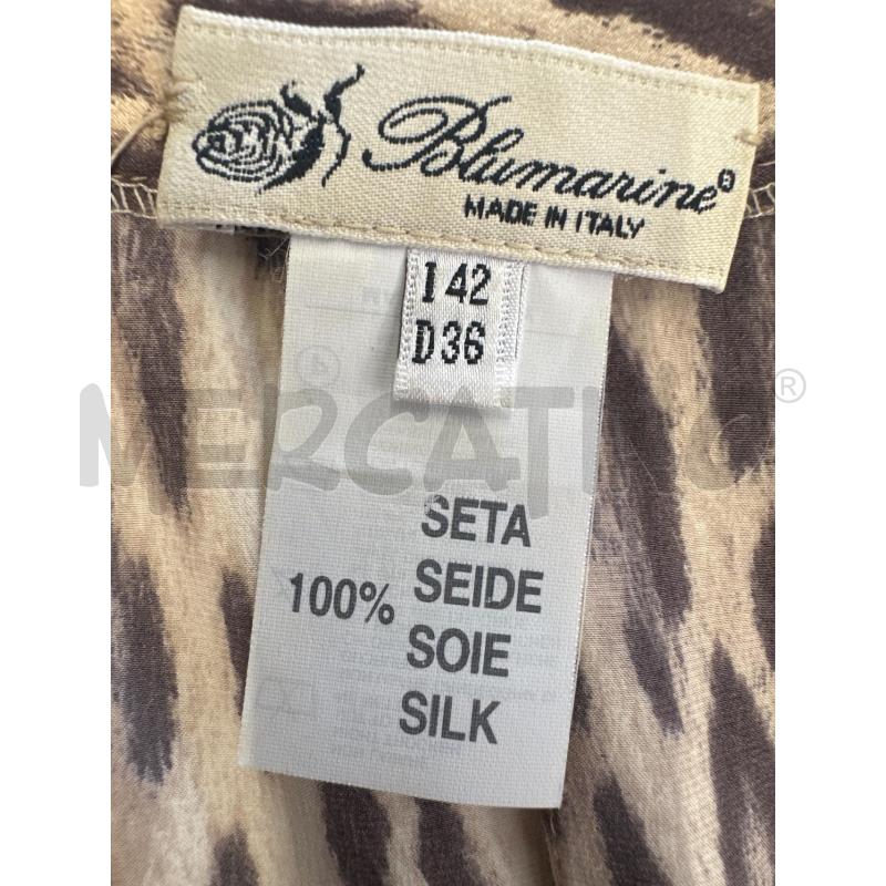 GONNA BLUMARINE SETA MACULATA BEIGE MARRONE | Mercatino dell'Usato Molfetta 3