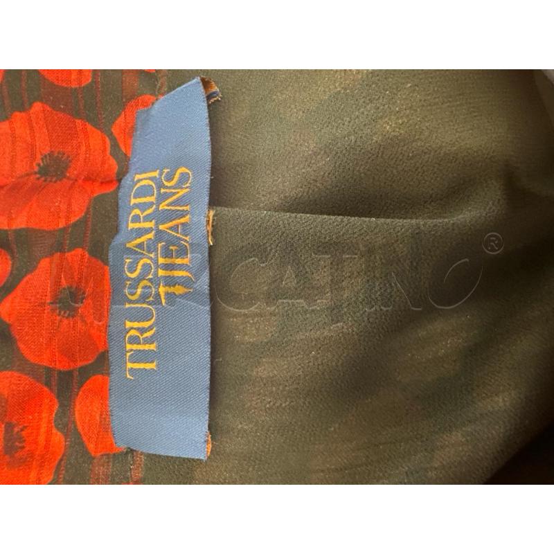 GONNA TRUSSARDI NERO FIORI ROSSI | Mercatino dell'Usato Molfetta 4