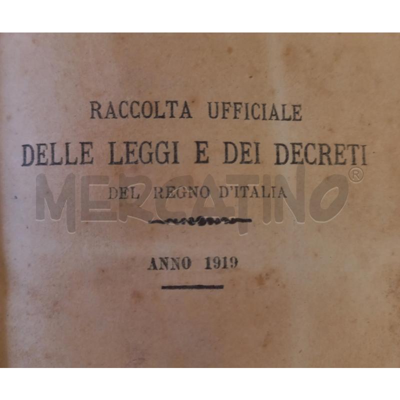LIBRI LEGGI E DECRETI DEL REGNO D'ITALIA ANNO 1919 - ANNO 19232 VOL. | Mercatino dell'Usato Molfetta 4